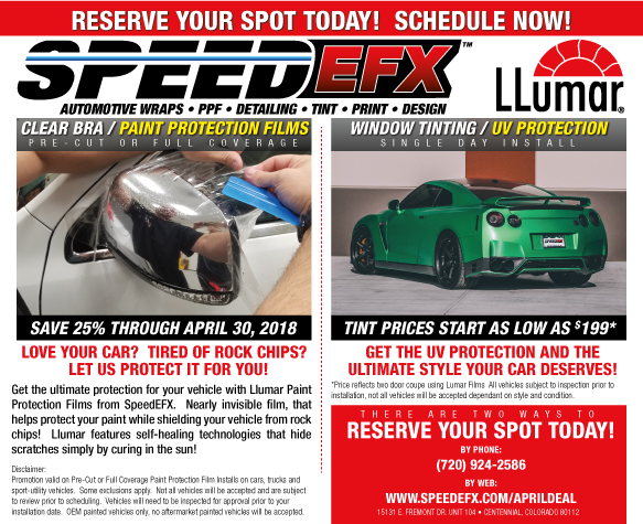 April Deal from SpeedEFX Colorado