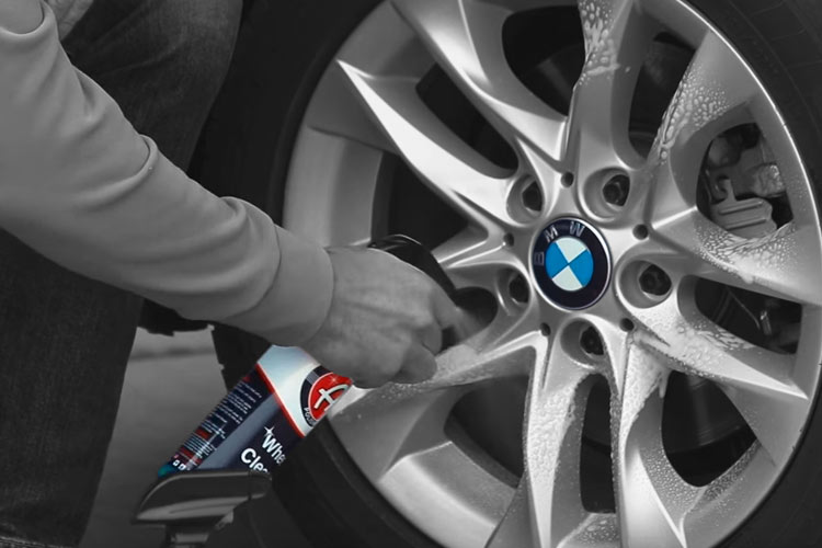 Adams Polishes showcases their Wheel Cleaner on a BMW Wheel