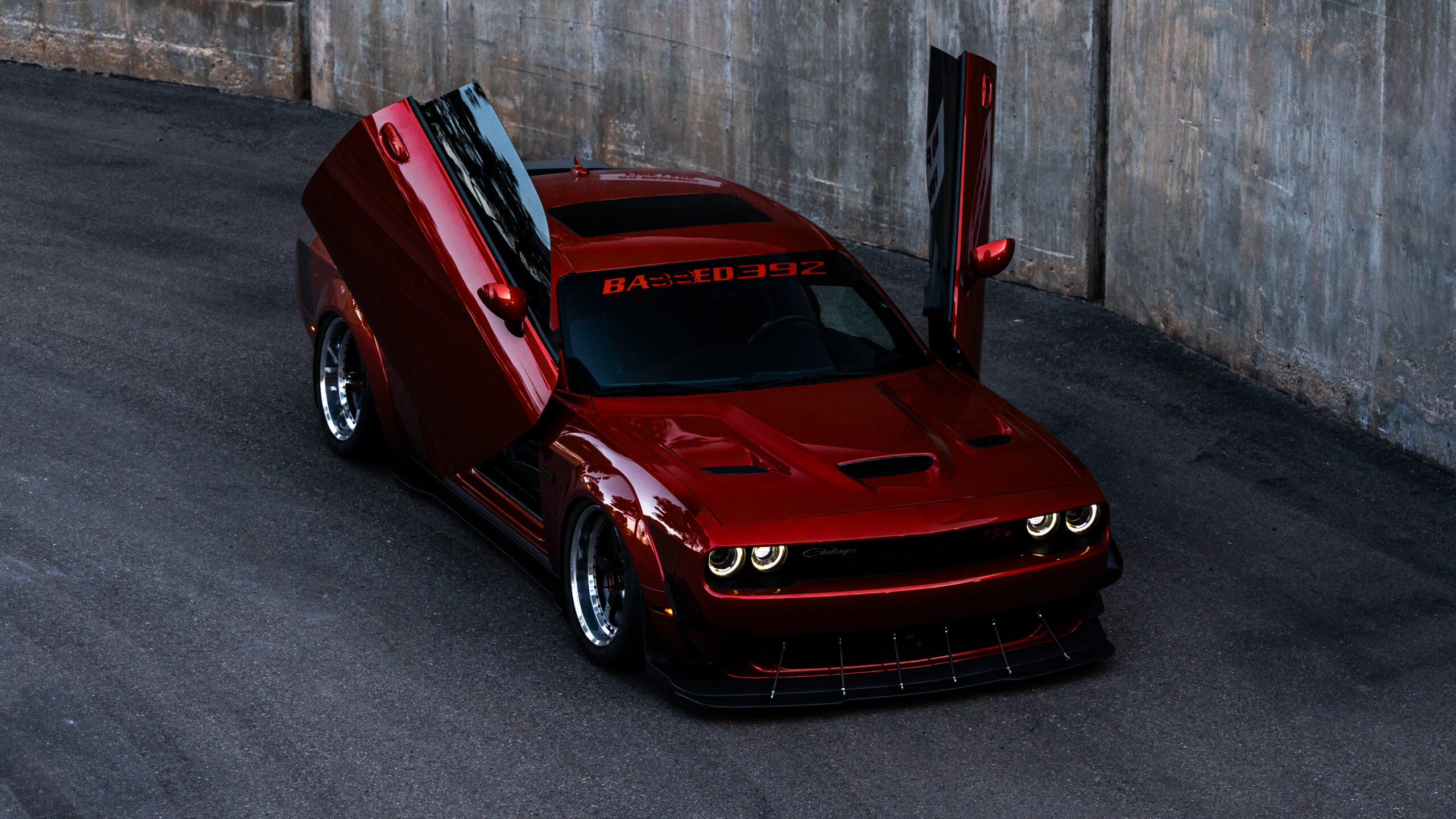 Vertical 3/4 View of The Challenger Scat Pack Widebody