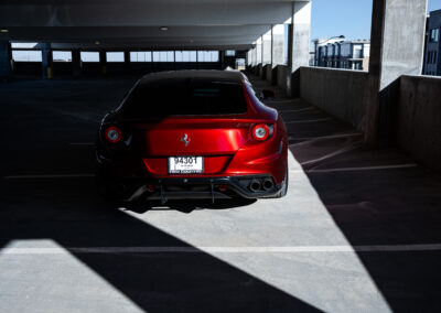 Rear Shot of The Ferrari FF Wrapped in PWF Toxic Apple