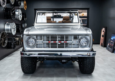 Front view of the restomod Ford Bronco protected by SpeedEFX USA