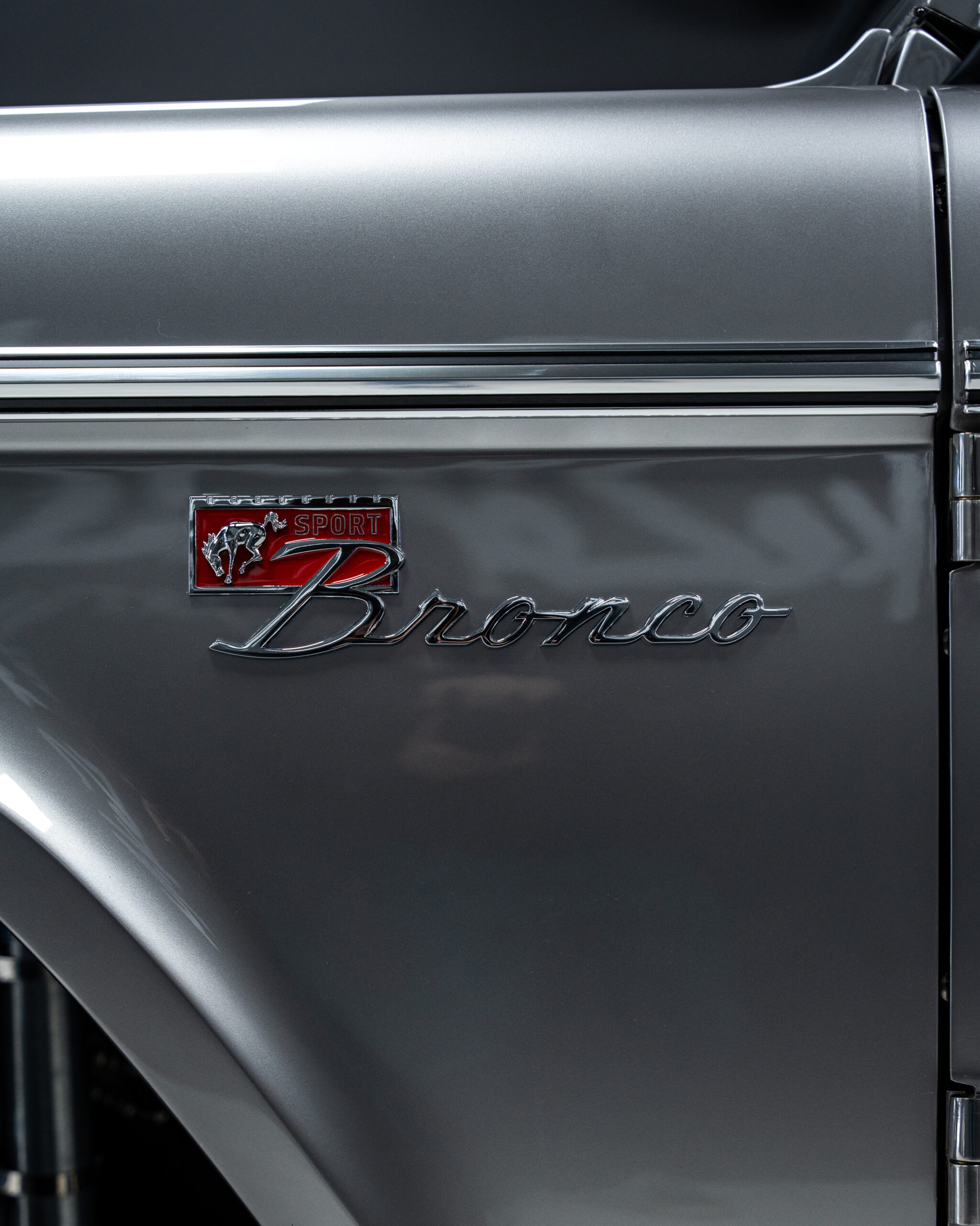 Closeup shot of the Ford Bronco Sport badge
