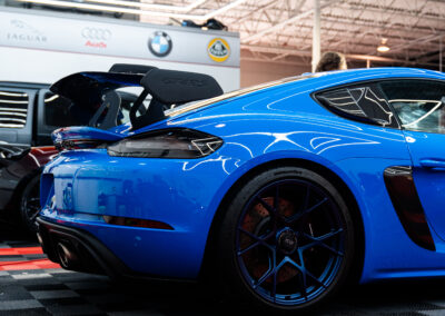 Rear end shot of the Porsche GT4 RS