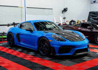 Porsche GT4 RS ready for ceramic coating after bumper to bumper PPF was completed