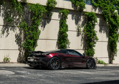 Rear shot of the completed Mclaren 720s