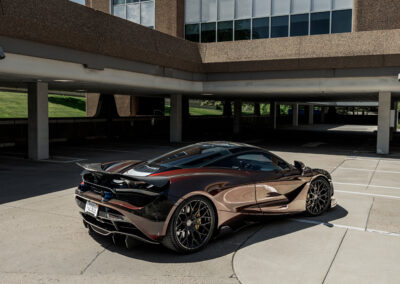 Rear shot of the completed Mclaren 720s