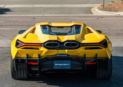 Lamborghini Revuelto pictured from the rear